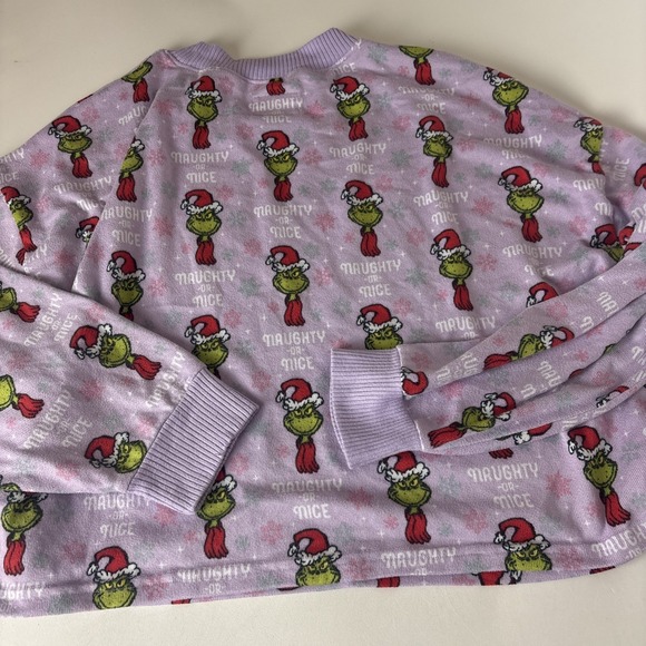 American Eagle Grinch Santa Pajama Set XL Top & Shorts AE Lounge naughty or nice - Picture 11 of 13